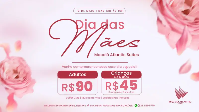 Dia das Mães no Maceió Atlantic Suítes Uma Experiência de Conforto e Lazer
